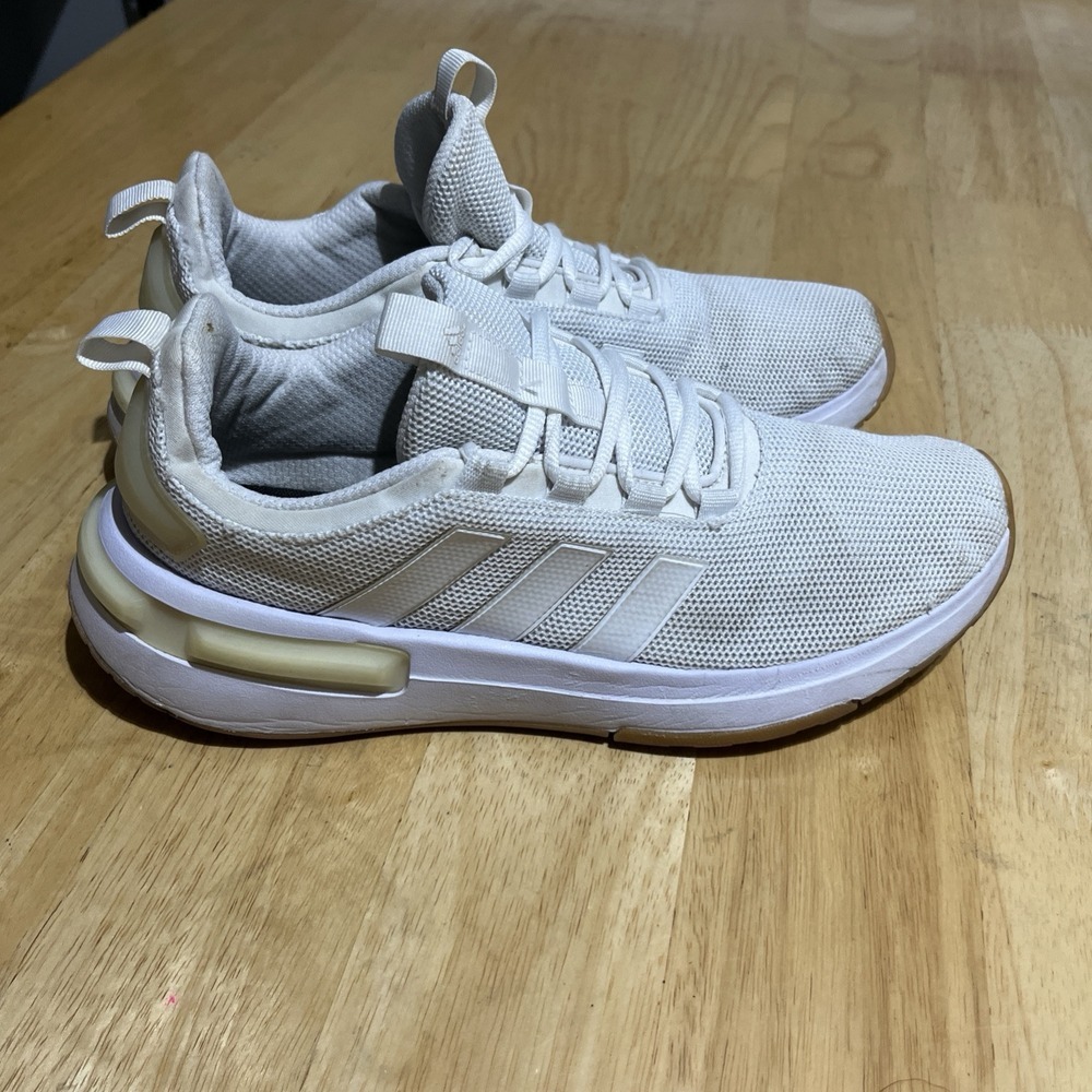 ADIDAS WOMEN'S RACER TR23 SHOES SNEAKERS WHITE ZERO METALLIC GREY SIZE 9.5